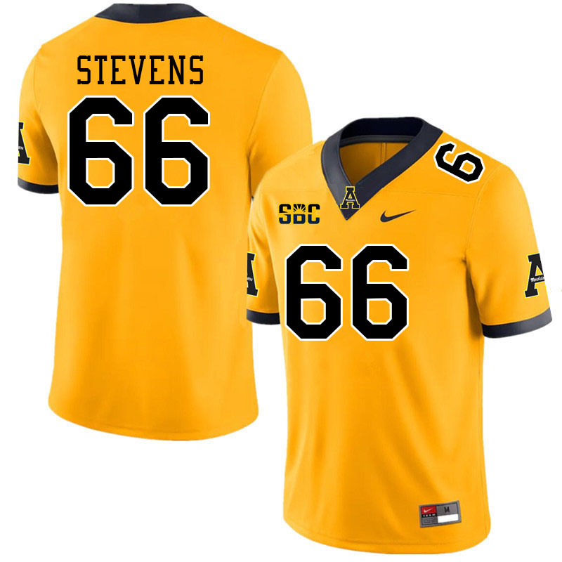 Men #66 Danny Stevens Appalachian State Mountaineers College Football Jerseys Stitched-Gold